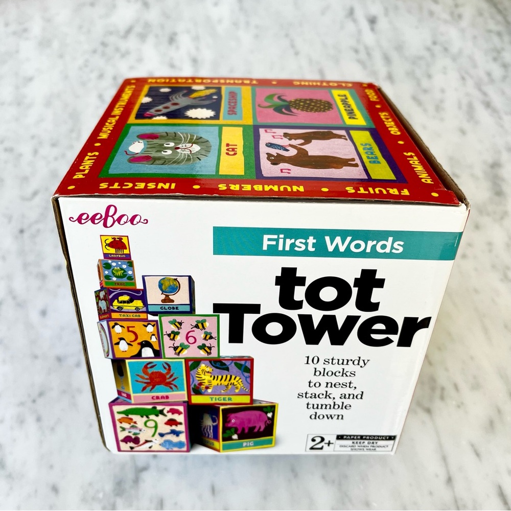 Tot Tower First Words Stacking Blocks - Multicolor - Picture 2 of 4